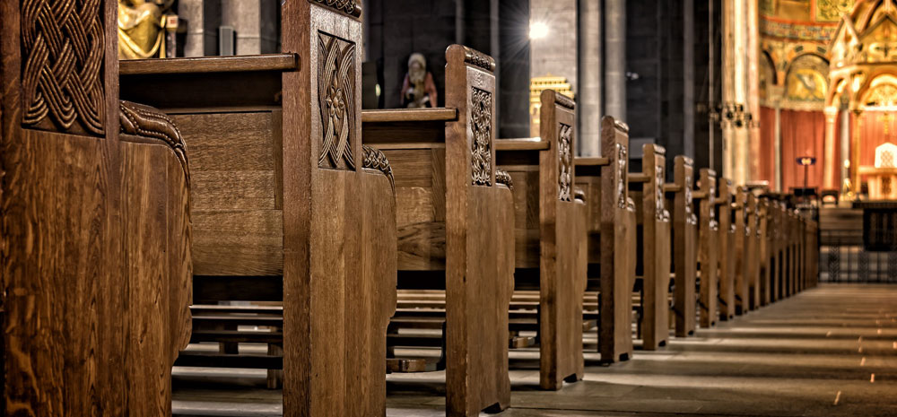 Sgt. Poopers can prevent people from picking up germs from church pews. Image of church pews