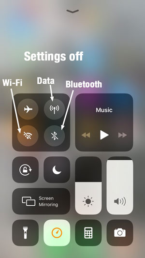 Smart phones are a triple source of microwave radiation. Image of iphone showing inactive microwave radiation